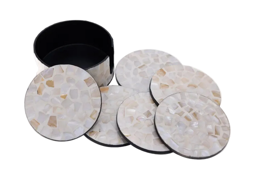 MOP Coasters With Holder Model D