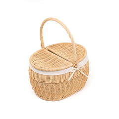 Kaigio - Panier pique-nique en rotin tressé main – vue 2 – Produit artisanal fait à la main · Kuênia