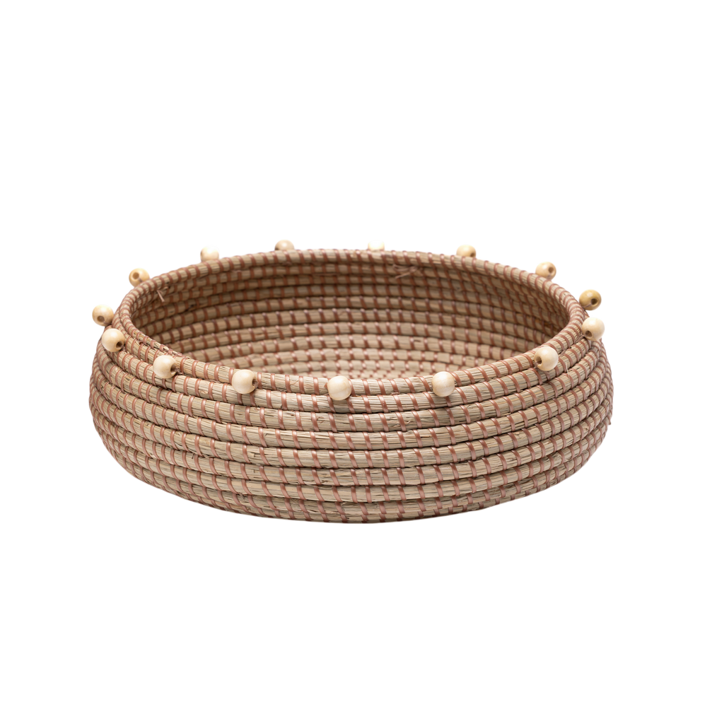 Tronto – Large round basket in handwoven seagrass on transparent background – Handcrafted product, handmade · Kuênia