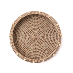 Tronto – Large round basket in handwoven seagrass – view 2 – Handcrafted product, handmade · Kuênia